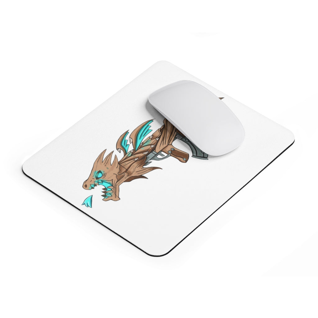 Blue Dragon Gun Mouse Pad featuring a vibrant dragon design on a smooth neoprene surface, ideal for gaming and office use.