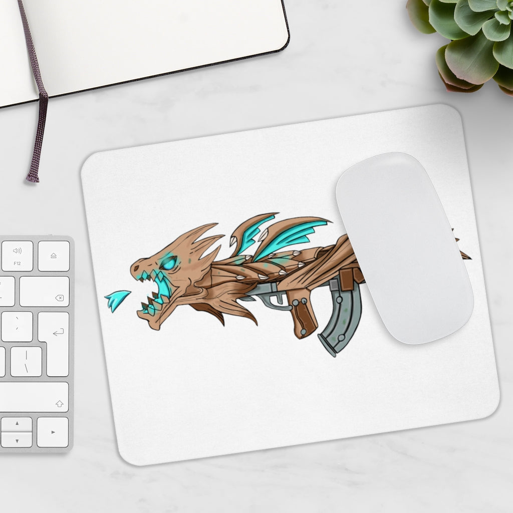 Blue Dragon Gun Mouse Pad featuring a vibrant dragon design on a smooth neoprene surface, ideal for gaming and office use.