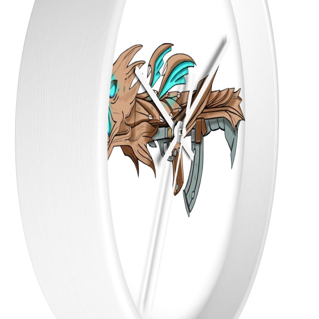 Blue Dragon Gun Wall Clock featuring a unique dragon design with a wooden frame and plexiglass face, ideal for indoor use.