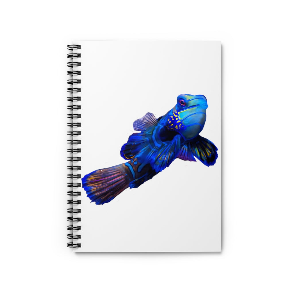 Blue Fish Spiral Notebook with ruled line pages and a vibrant cover design featuring a blue fish.