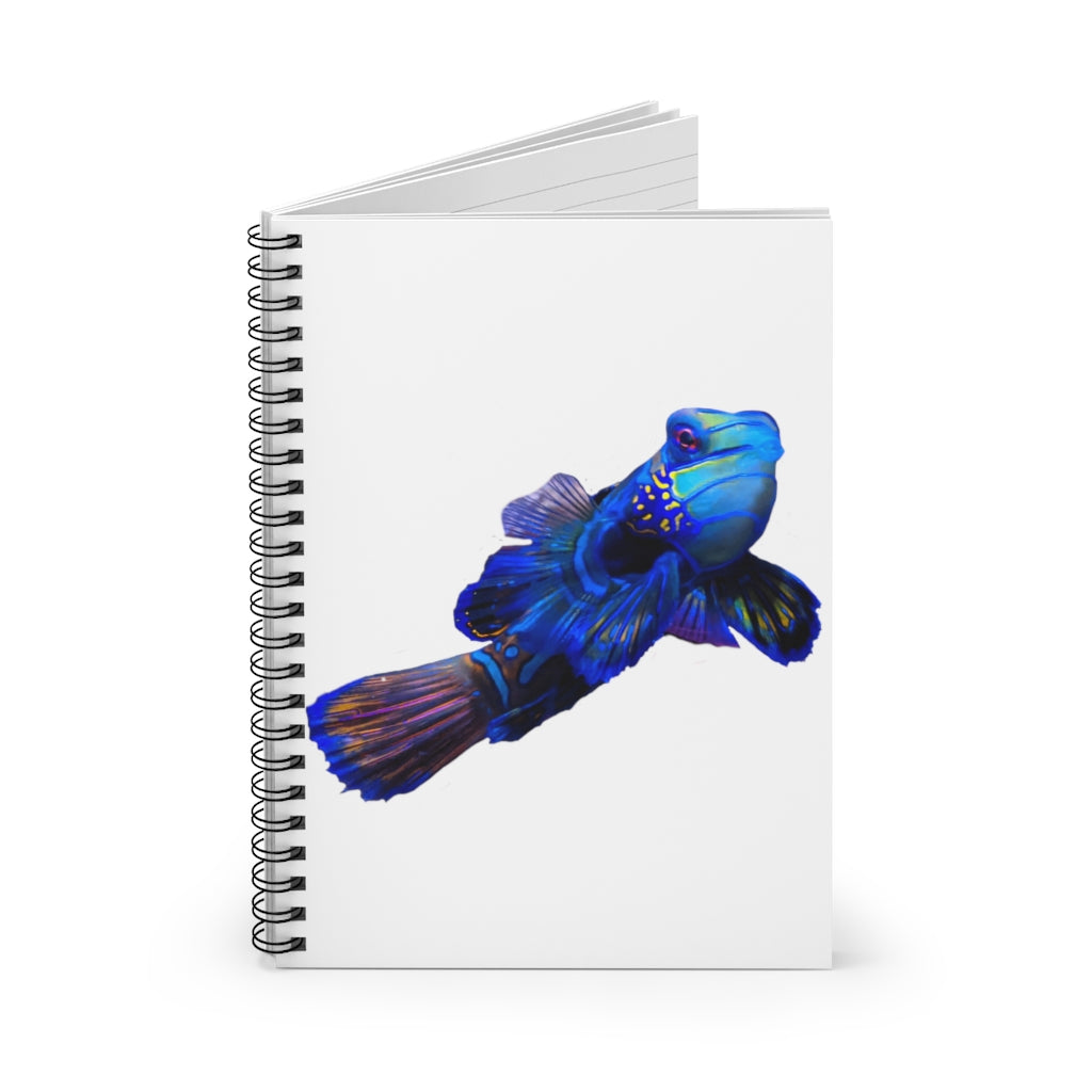 Blue Fish Spiral Notebook with ruled line pages and a vibrant cover design featuring a blue fish.