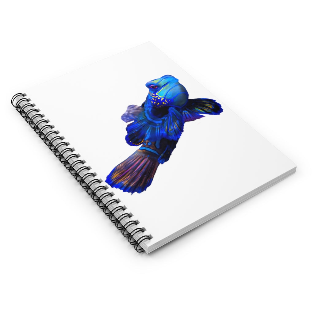 Blue Fish Spiral Notebook with ruled line pages and a vibrant cover design featuring a blue fish.