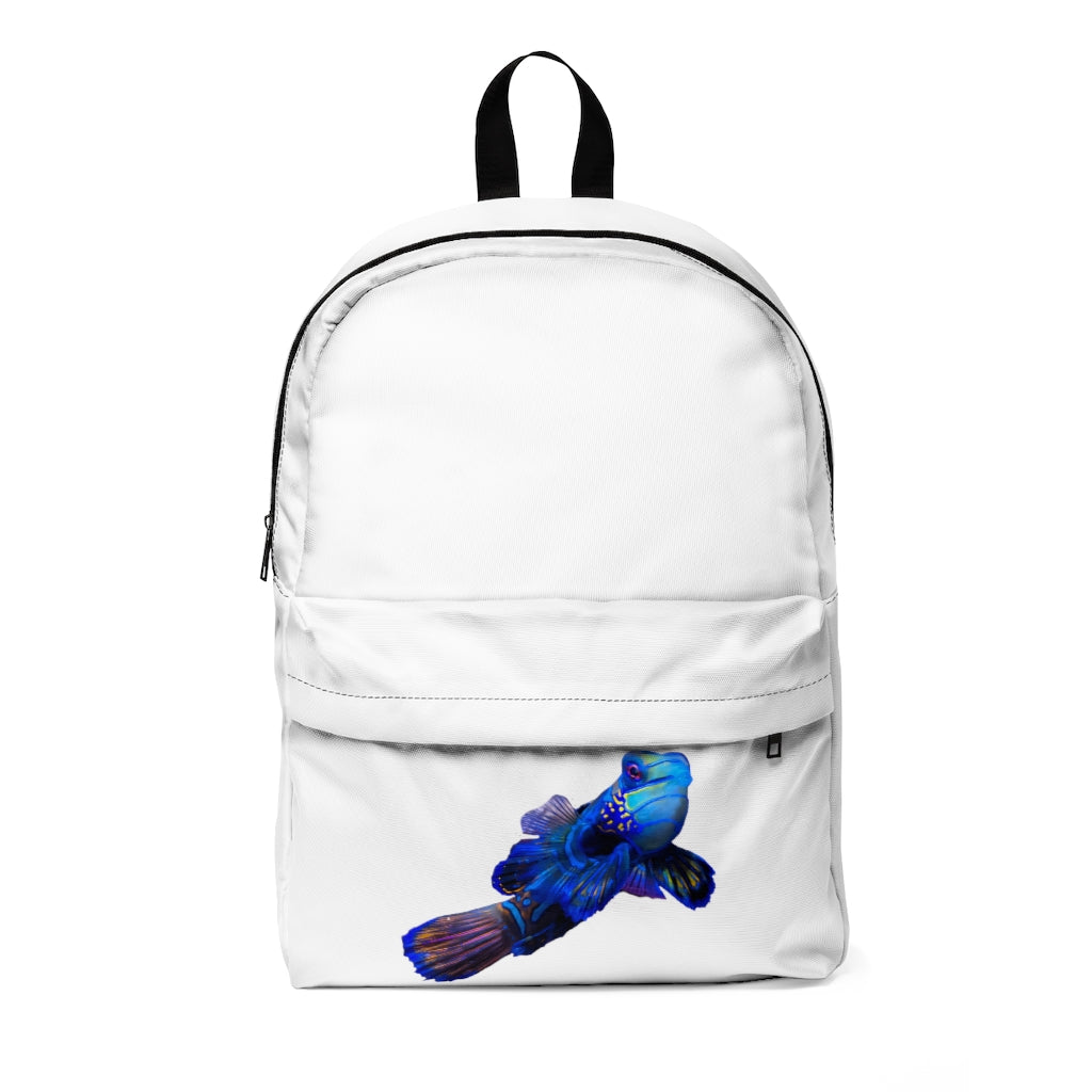 Blue Fish Unisex Classic Backpack in vibrant colors, featuring adjustable straps and durable nylon material.