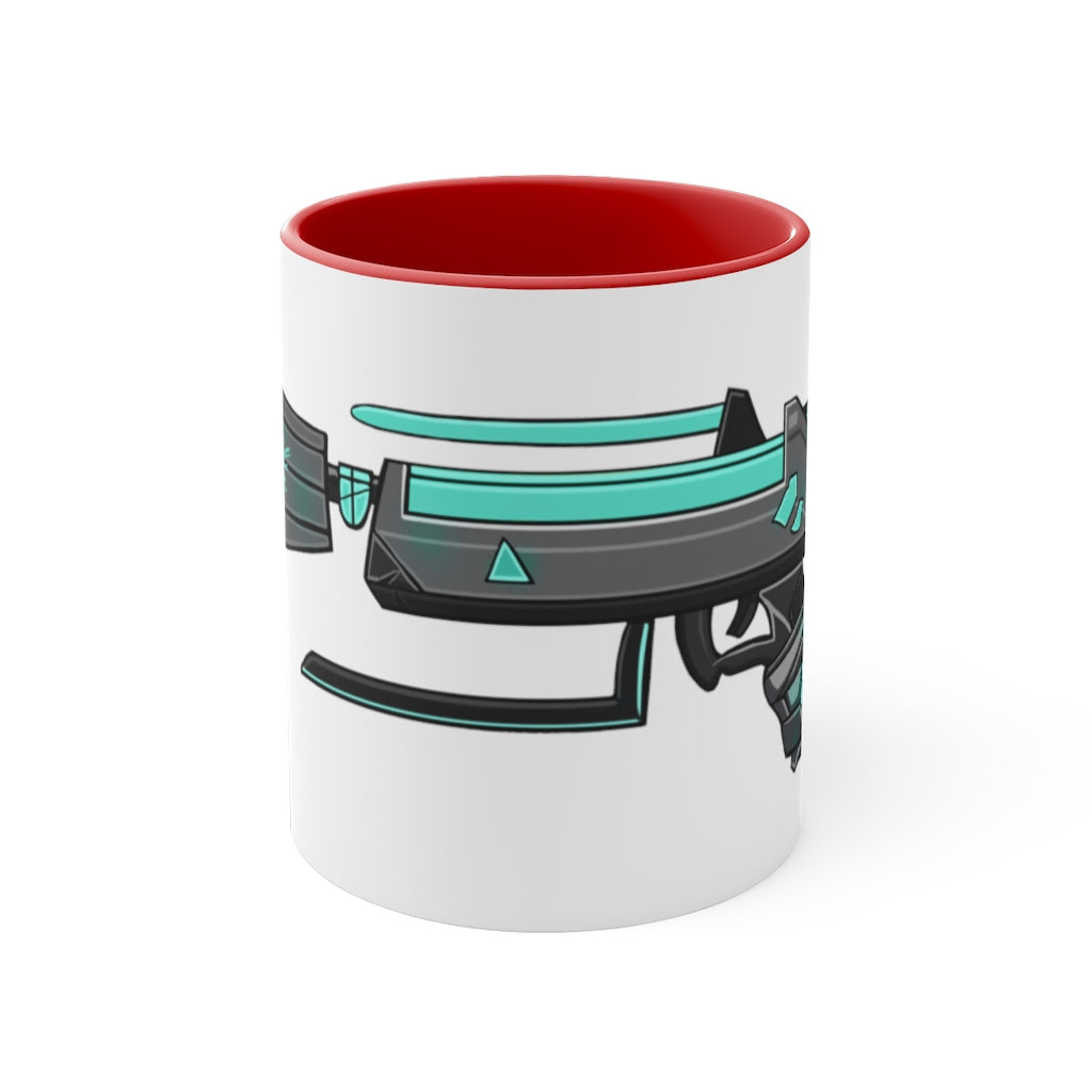 Blue Gun Accent Coffee Mug with a two-tone design featuring a colored interior and C-handle, perfect for coffee and tea.