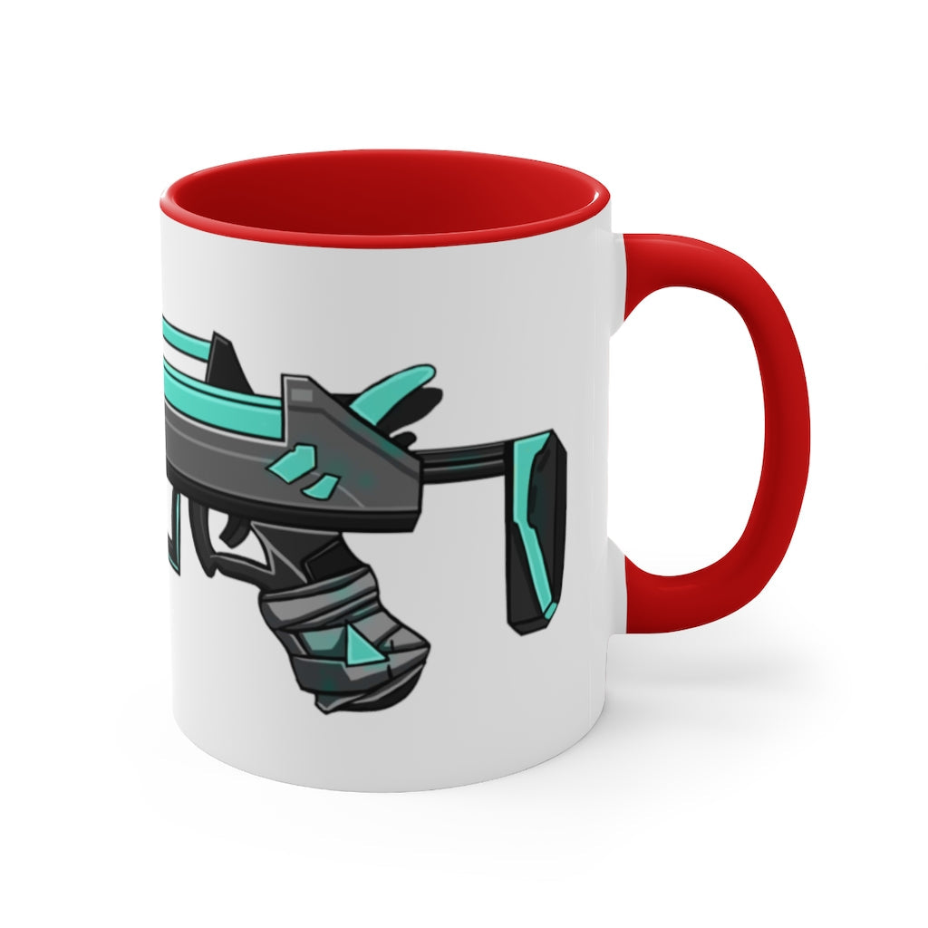 Blue Gun Accent Coffee Mug with a two-tone design featuring a colored interior and C-handle, perfect for coffee and tea.