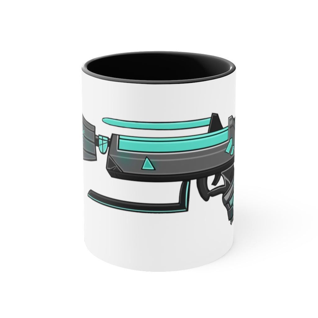 Blue Gun Accent Coffee Mug with a two-tone design featuring a colored interior and C-handle, perfect for coffee and tea.