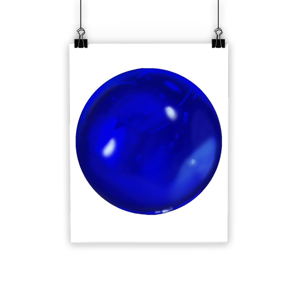 Blue Orb Classic Poster featuring vibrant colors on semi-gloss paper, ideal for indoor and outdoor display.