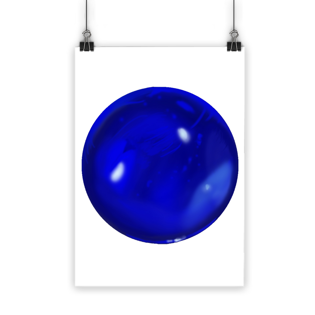 Blue Orb Classic Poster featuring vibrant colors on semi-gloss paper, ideal for indoor and outdoor display.