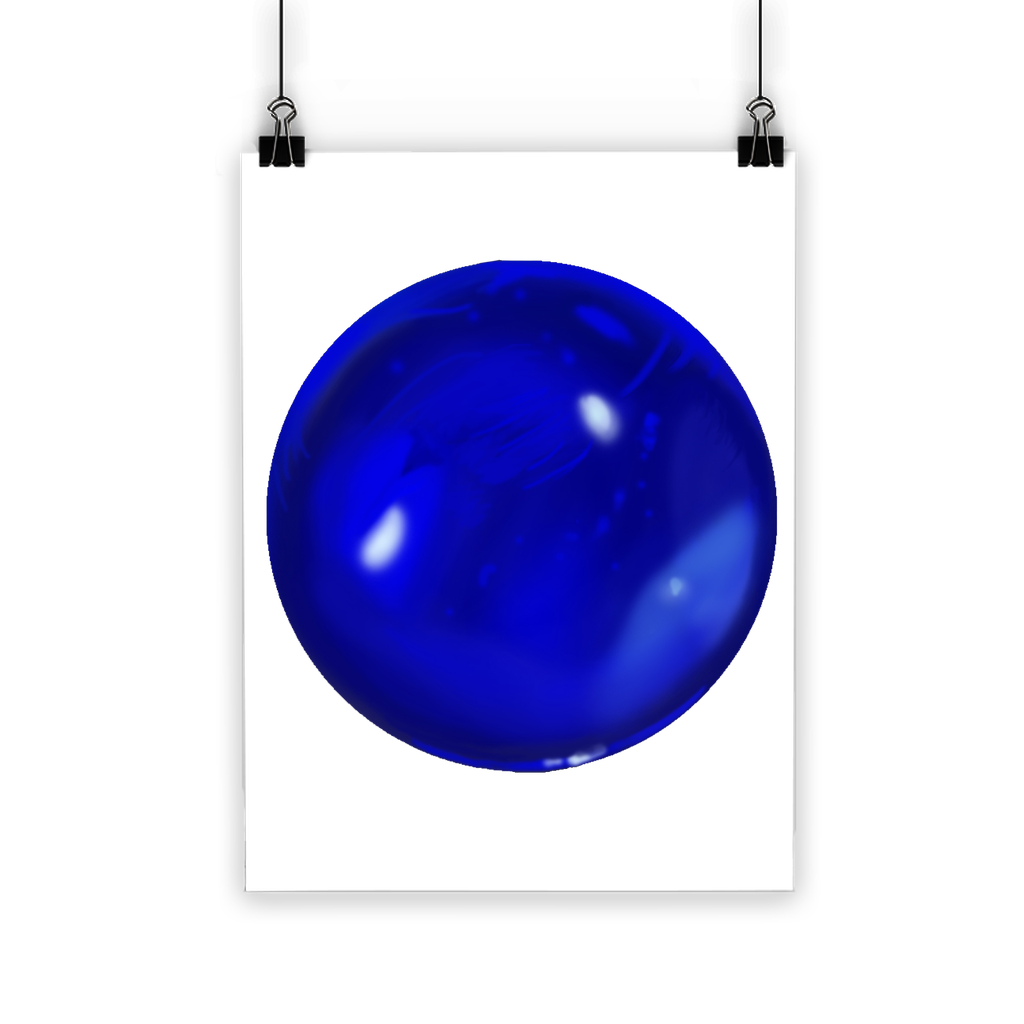 Blue Orb Classic Poster featuring vibrant colors on semi-gloss paper, ideal for indoor and outdoor display.