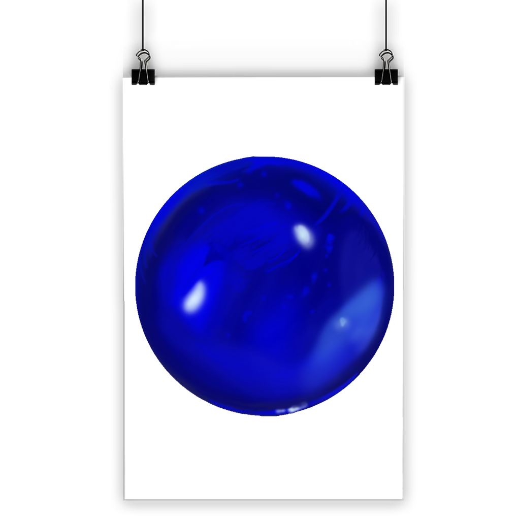 Blue Orb Classic Poster featuring vibrant colors on semi-gloss paper, ideal for indoor and outdoor display.