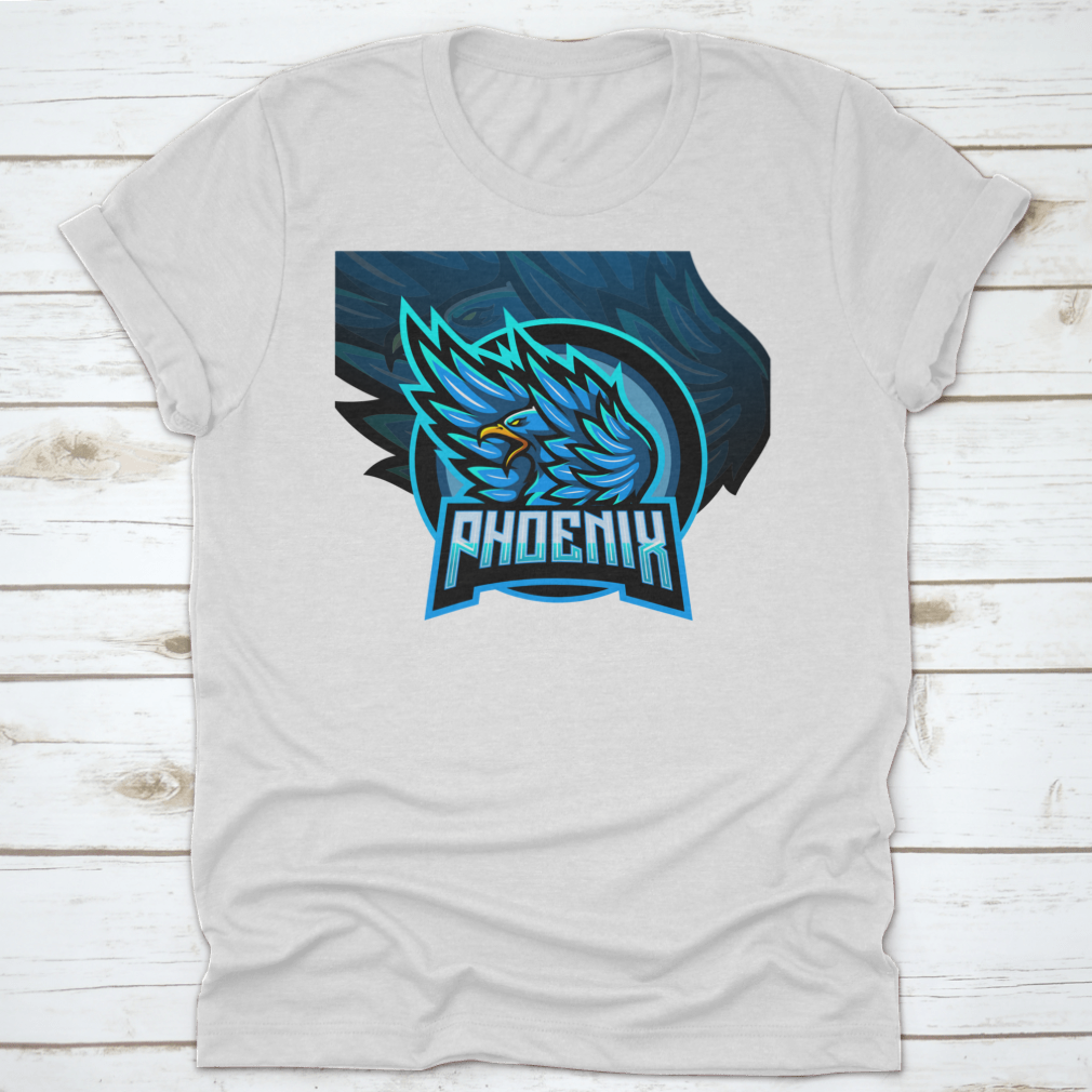 Blue Phoenix Esport Logo T-Shirt featuring a trendy design, made from 100% cotton for comfort and durability.