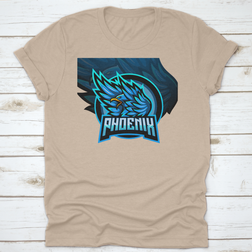 Blue Phoenix Esport Logo T-Shirt featuring a trendy design, made from 100% cotton for comfort and durability.