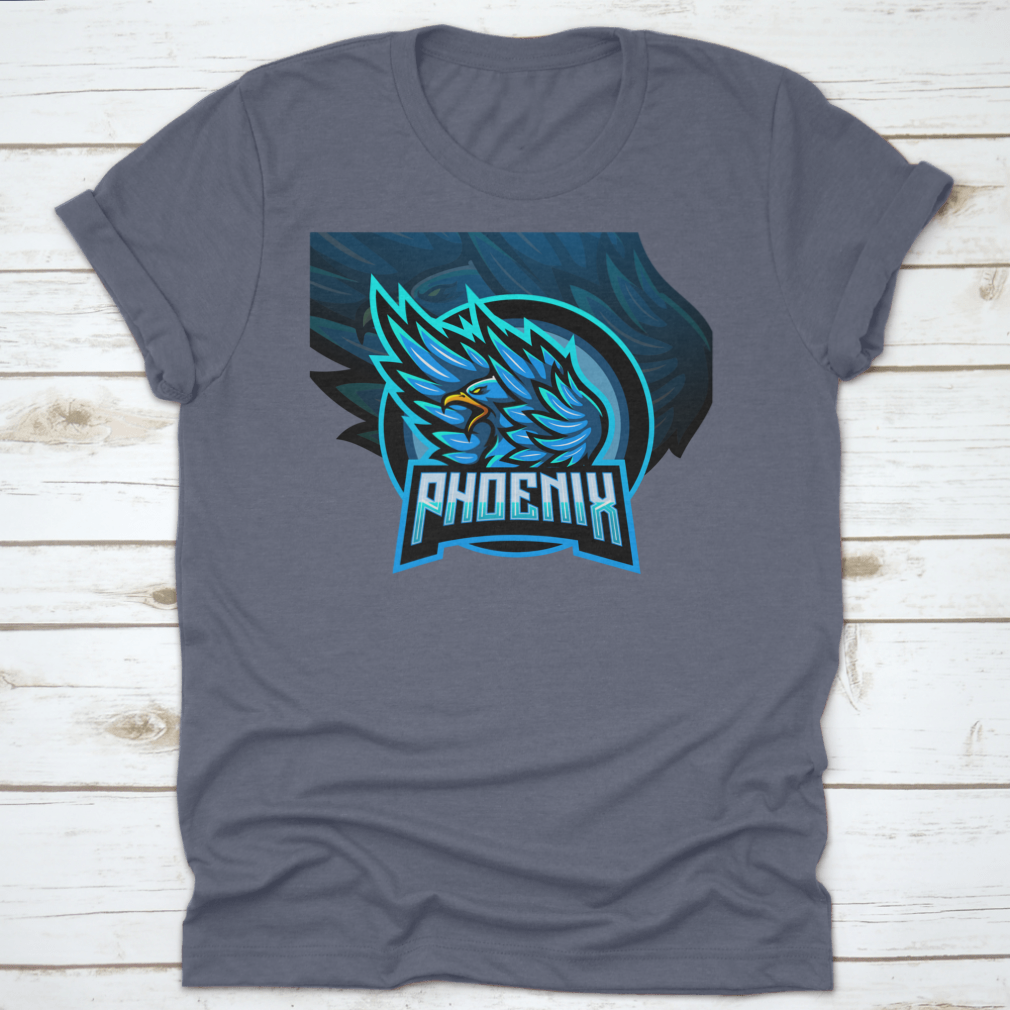 Blue Phoenix Esport Logo T-Shirt featuring a trendy design, made from 100% cotton for comfort and durability.