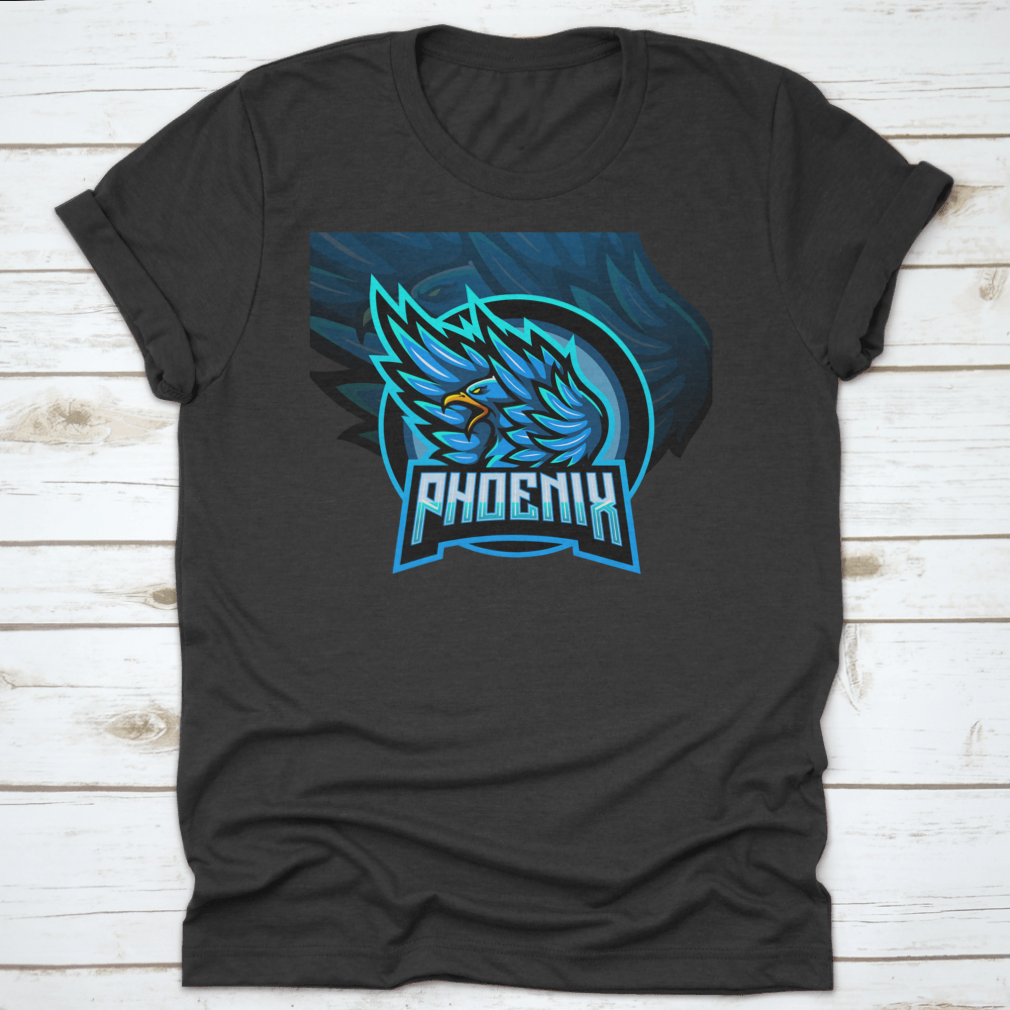 Blue Phoenix Esport Logo T-Shirt featuring a trendy design, made from 100% cotton for comfort and durability.