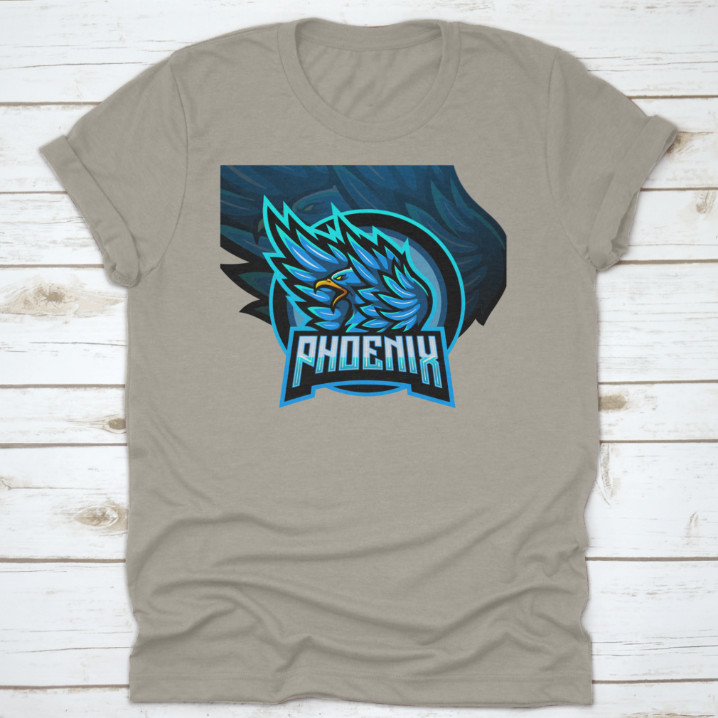 Blue Phoenix Esport Logo T-Shirt featuring a trendy design, made from 100% cotton for comfort and durability.