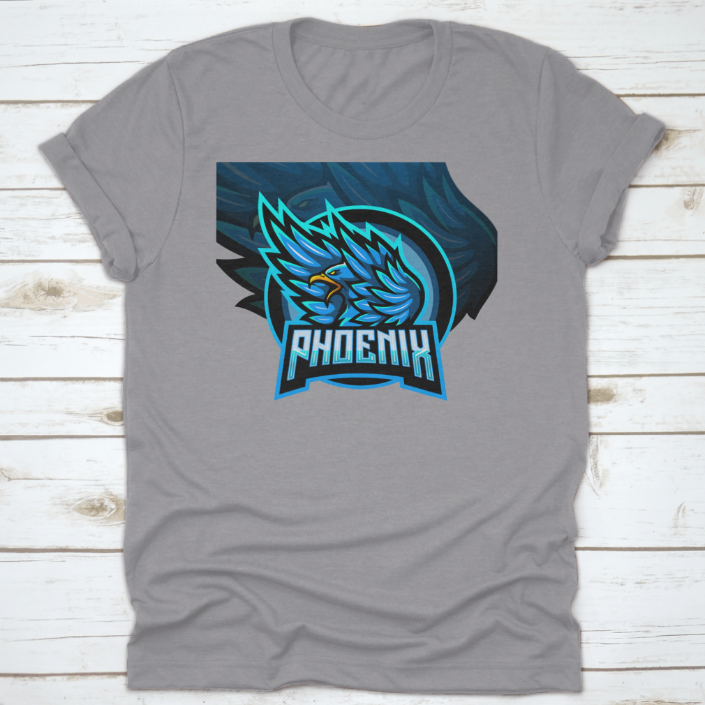 Blue Phoenix Esport Logo T-Shirt featuring a trendy design, made from 100% cotton for comfort and durability.