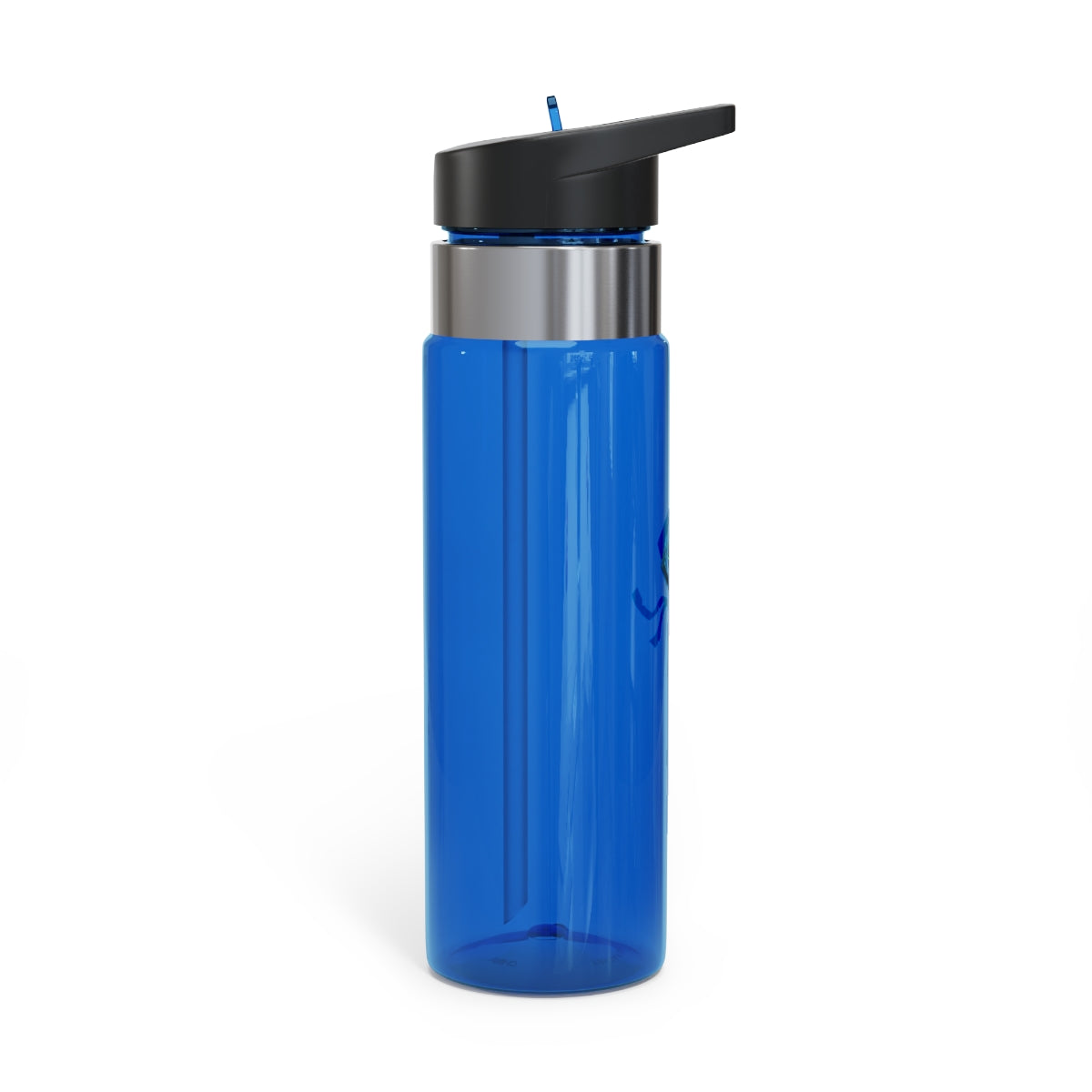 Blue Staff Kensington Tritan™ Sport Bottle, 20oz, featuring a screw-on lid, straw, and carabiner hook, made from durable BPA-free Tritan plastic.