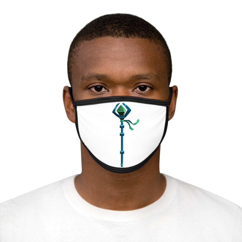 Blue Staff Mixed-Fabric Face Mask featuring a durable polyester exterior and soft cotton interior, designed for comfort and style.