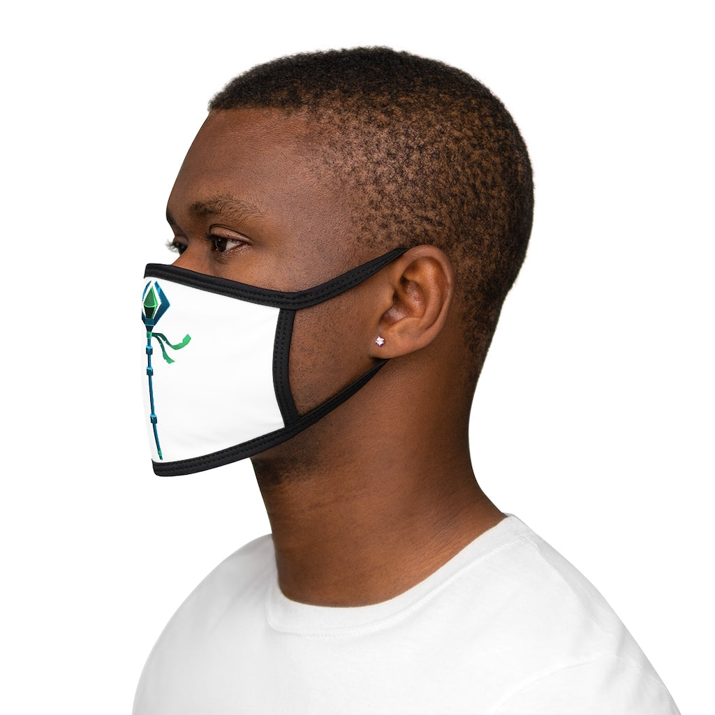 Blue Staff Mixed-Fabric Face Mask featuring a durable polyester exterior and soft cotton interior, designed for comfort and style.