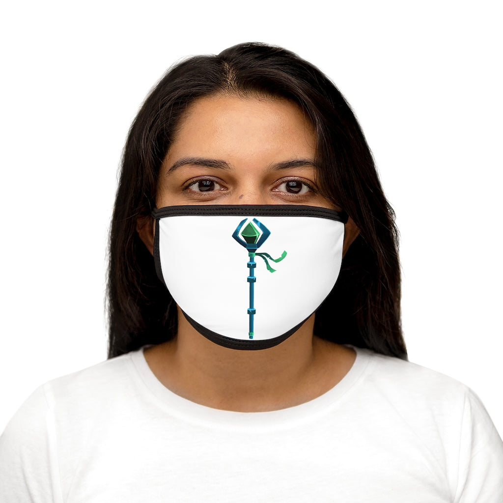 Blue Staff Mixed-Fabric Face Mask featuring a durable polyester exterior and soft cotton interior, designed for comfort and style.