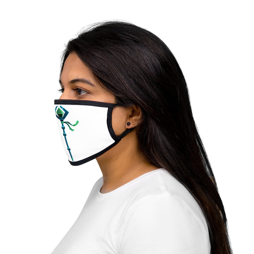 Blue Staff Mixed-Fabric Face Mask featuring a durable polyester exterior and soft cotton interior, designed for comfort and style.