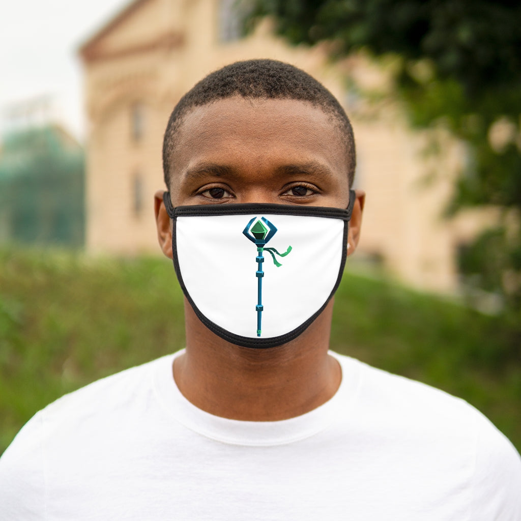 Blue Staff Mixed-Fabric Face Mask featuring a durable polyester exterior and soft cotton interior, designed for comfort and style.