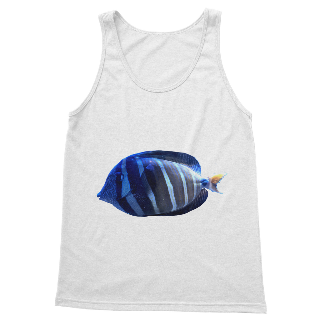 Blue Striped Fish Classic Adult Vest Top featuring a stylish design and comfortable fit, perfect for casual wear.