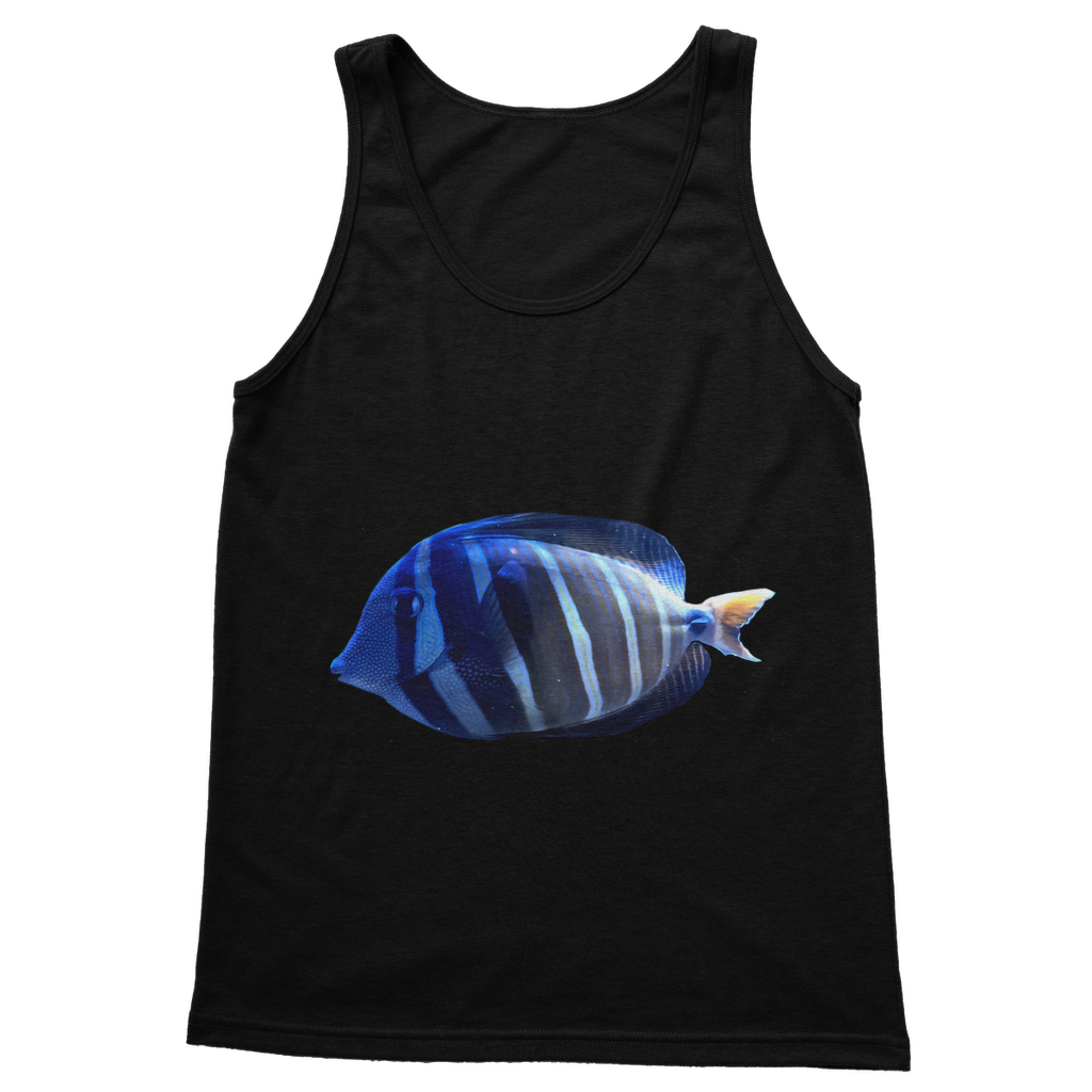 Blue Striped Fish Classic Adult Vest Top featuring a stylish design and comfortable fit, perfect for casual wear.