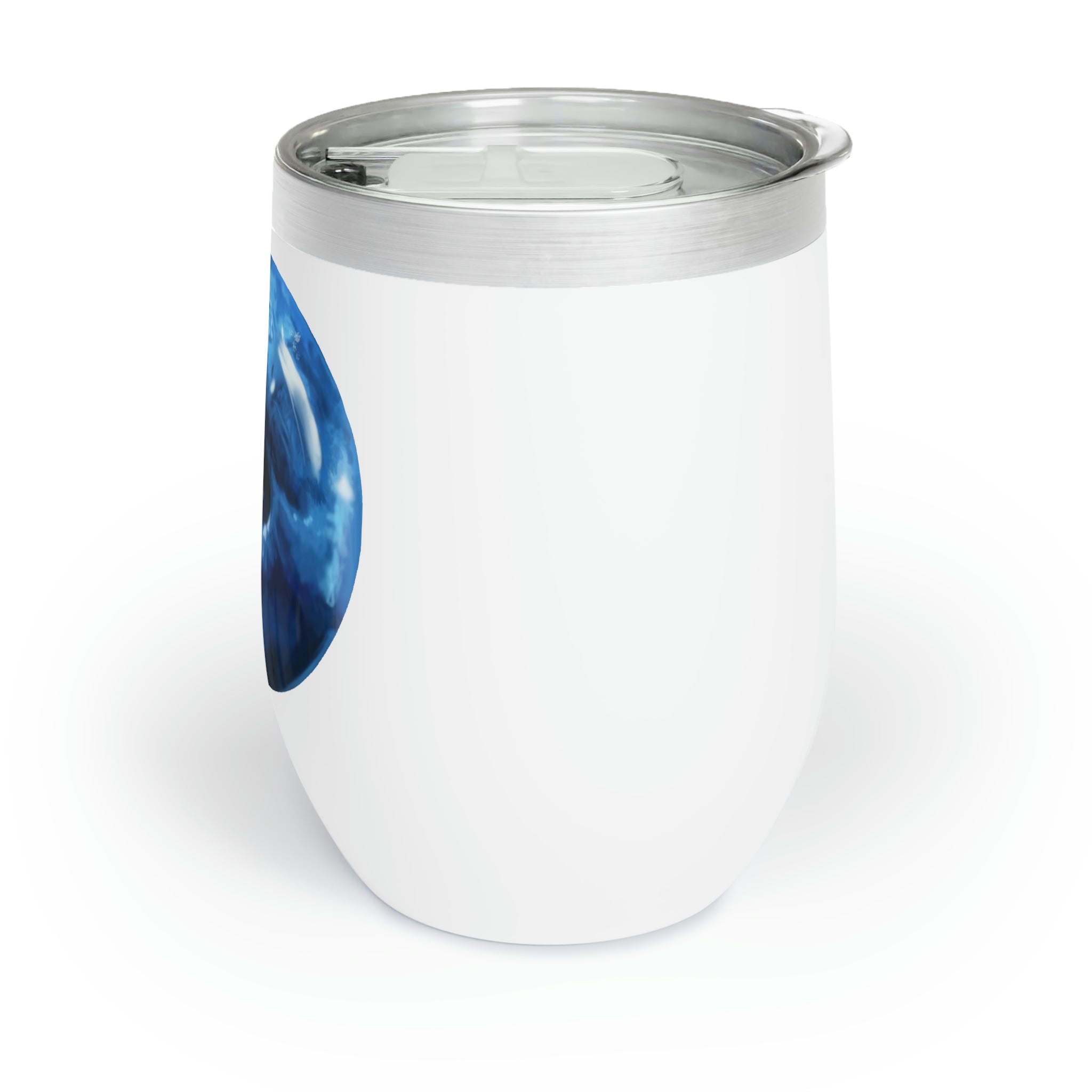 Blueberry Chill Wine Tumbler in stainless steel with double-insulated walls, showcasing a sleek and modern design.