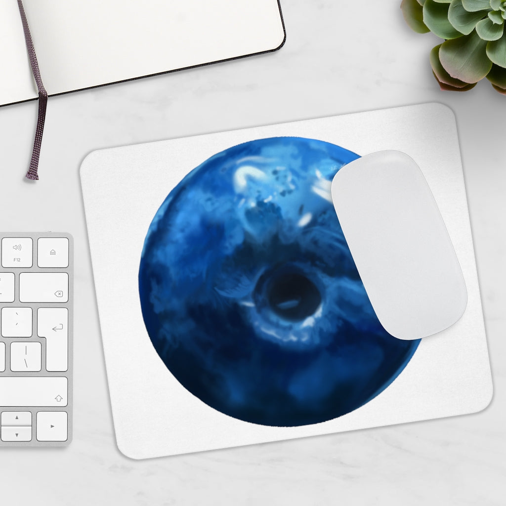 Blueberry Mouse Pad featuring a vibrant blueberry design on a smooth surface, ideal for enhancing desk aesthetics.