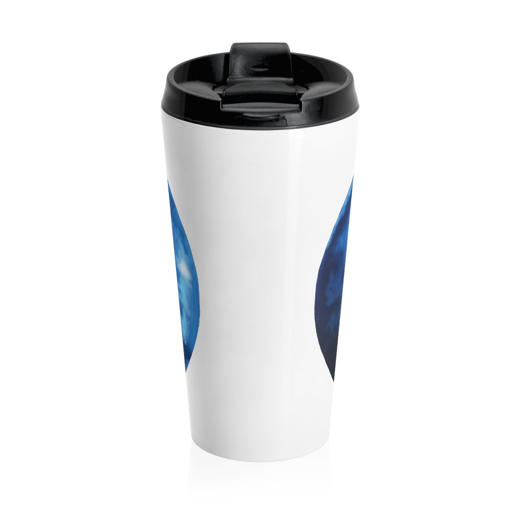 Blueberry Stainless Steel Travel Mug with black lid, showcasing its sleek design and vibrant color.