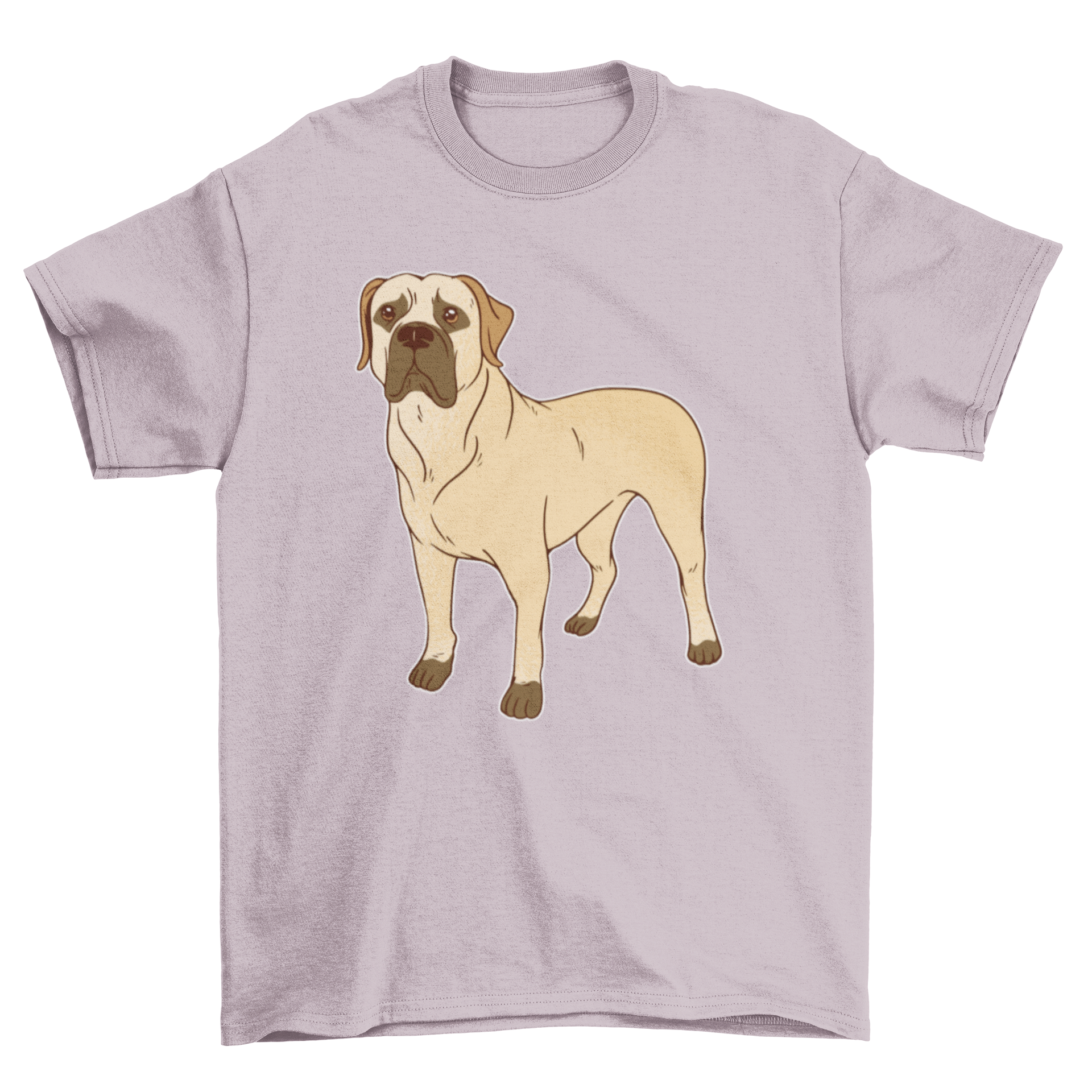 A stylish t-shirt featuring an illustration of a Boerboel dog, showcasing its strength and loyalty.