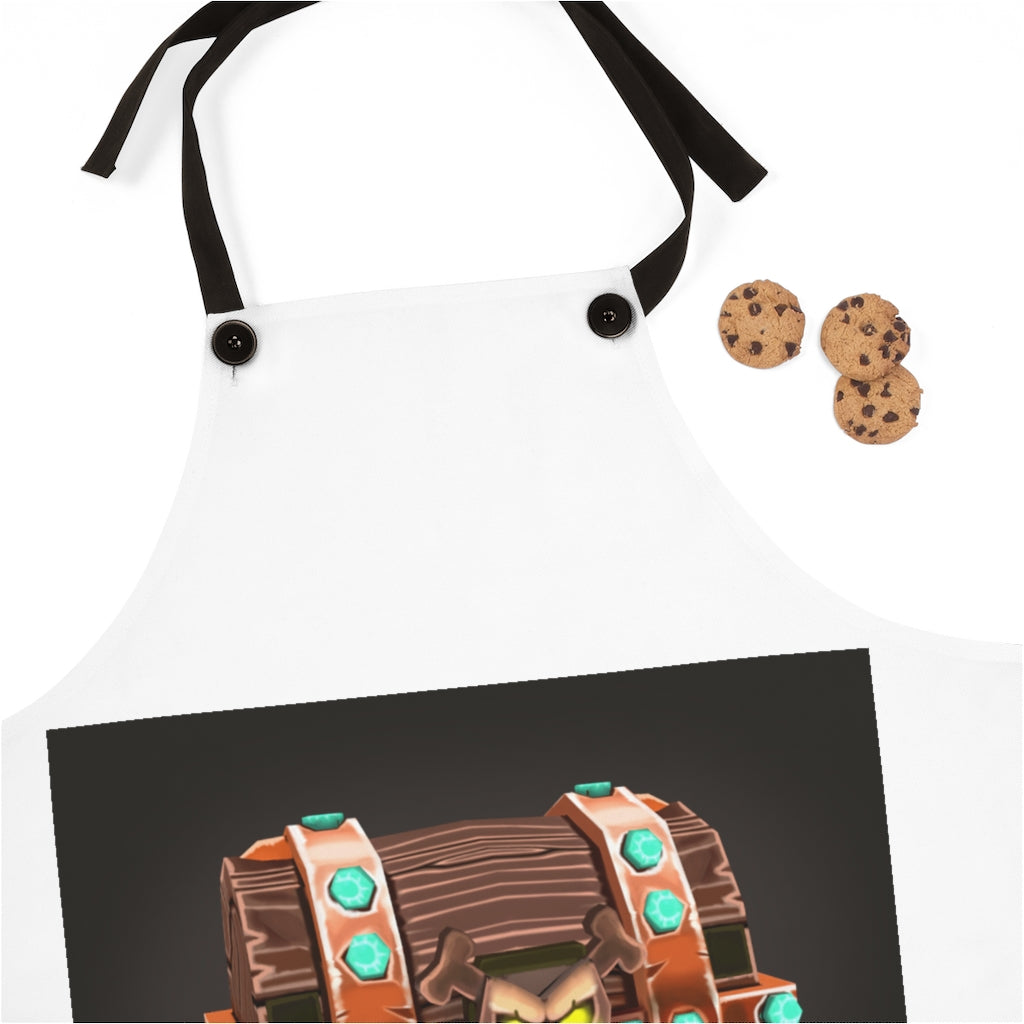 Bone Chest Apron featuring a stylish design with black detachable twill straps, perfect for cooking and grilling.