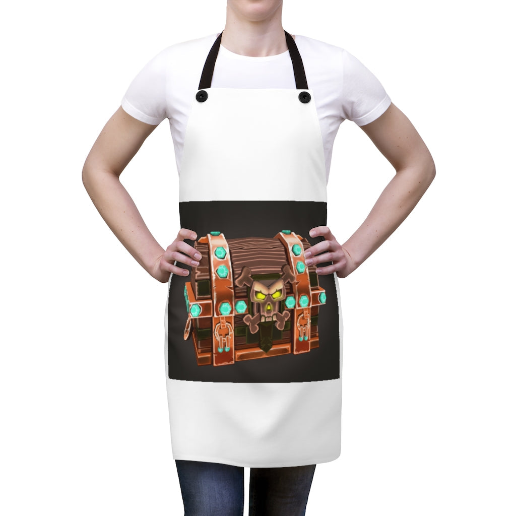 Bone Chest Apron featuring a stylish design with black detachable twill straps, perfect for cooking and grilling.