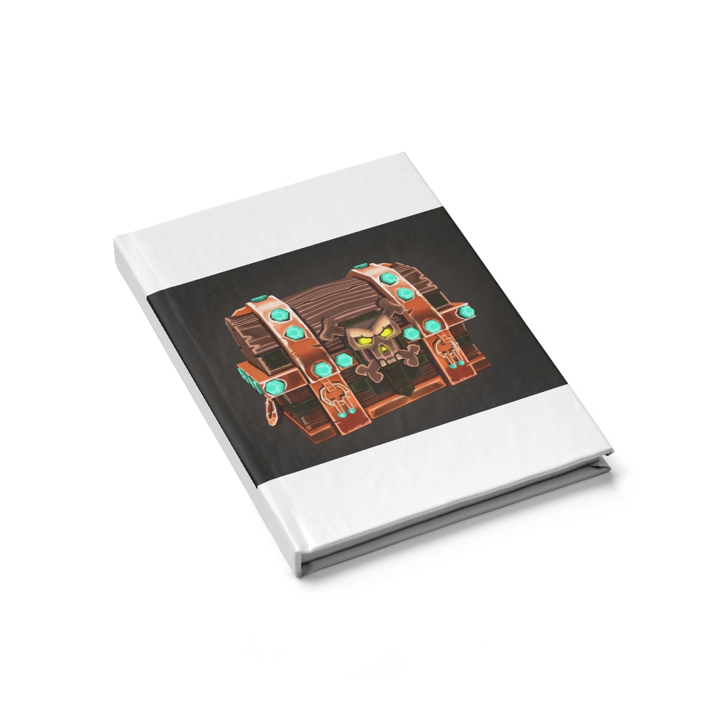 Bone Chest Journal with blank pages and a colorful wraparound print, showcasing its hardcover design.