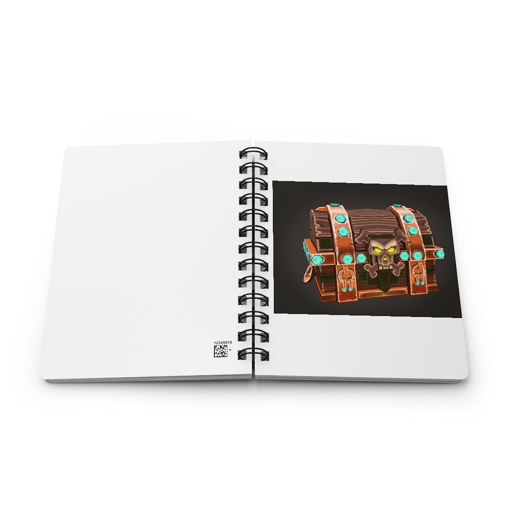 Bone Chest Spiral Bound Journal with glossy laminated cover and lined pages, perfect for writing and personalization.