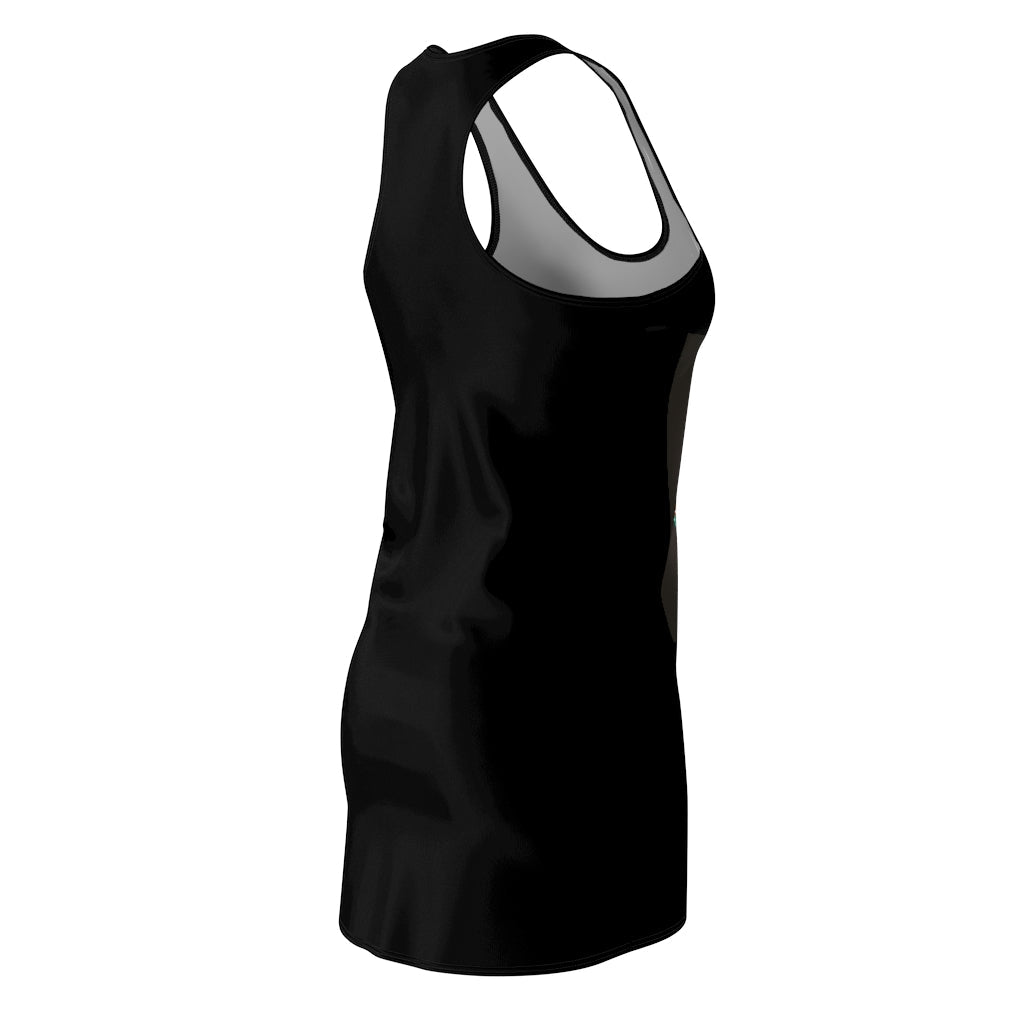 Bone Chest Women's Cut & Sew Racerback Dress showcasing a stylish design with a sporty fit, made from high-quality polyester fabric.