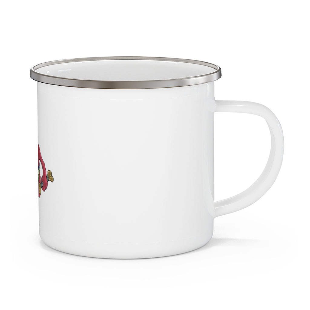 Bonegar Enamel Camping Mug with a C-handle, showcasing a stylish design and durable enamel finish, perfect for outdoor adventures.