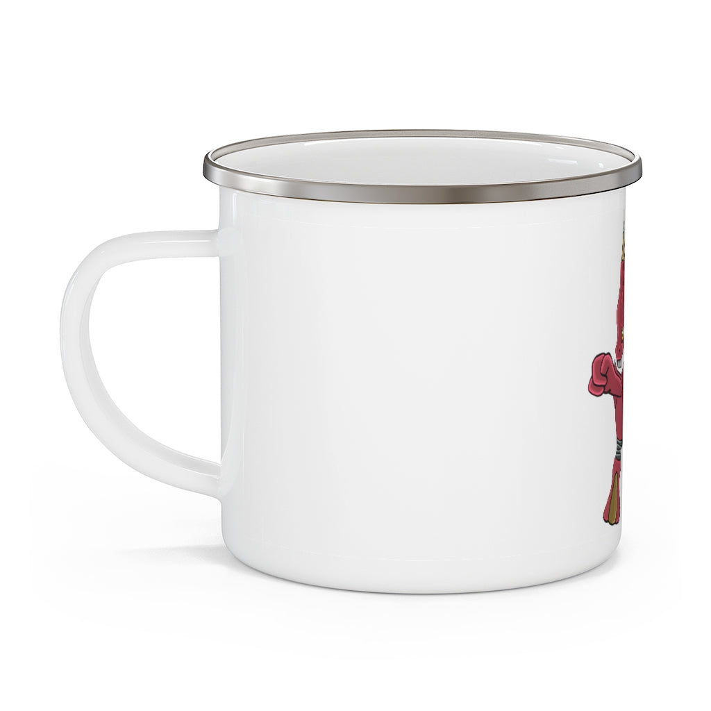 Bonegar Enamel Camping Mug with a C-handle, showcasing a stylish design and durable enamel finish, perfect for outdoor adventures.