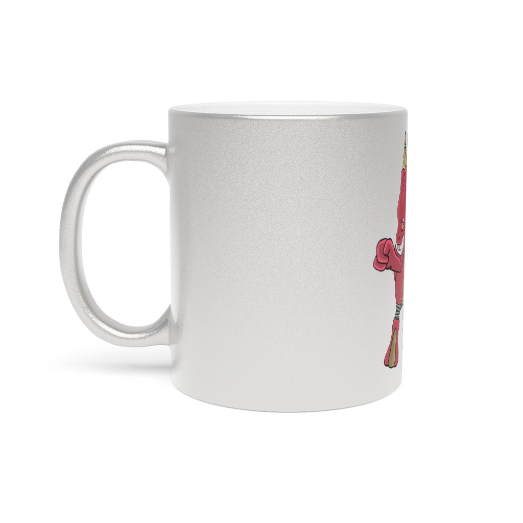 Bonegar Metallic Mug in Gold and Silver finishes, showcasing personalized designs and a comfortable C-handle.