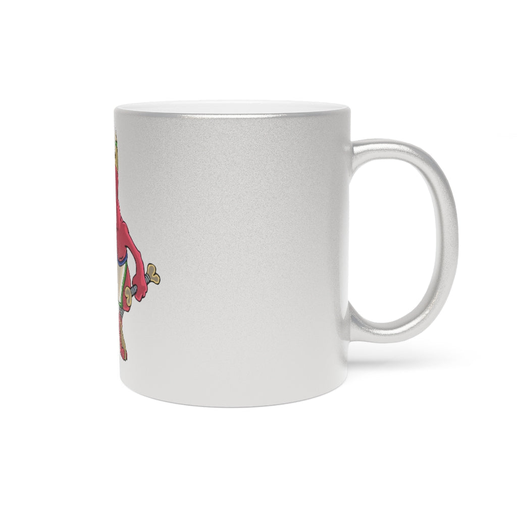 Bonegar Metallic Mug in Gold and Silver finishes, showcasing personalized designs and a comfortable C-handle.