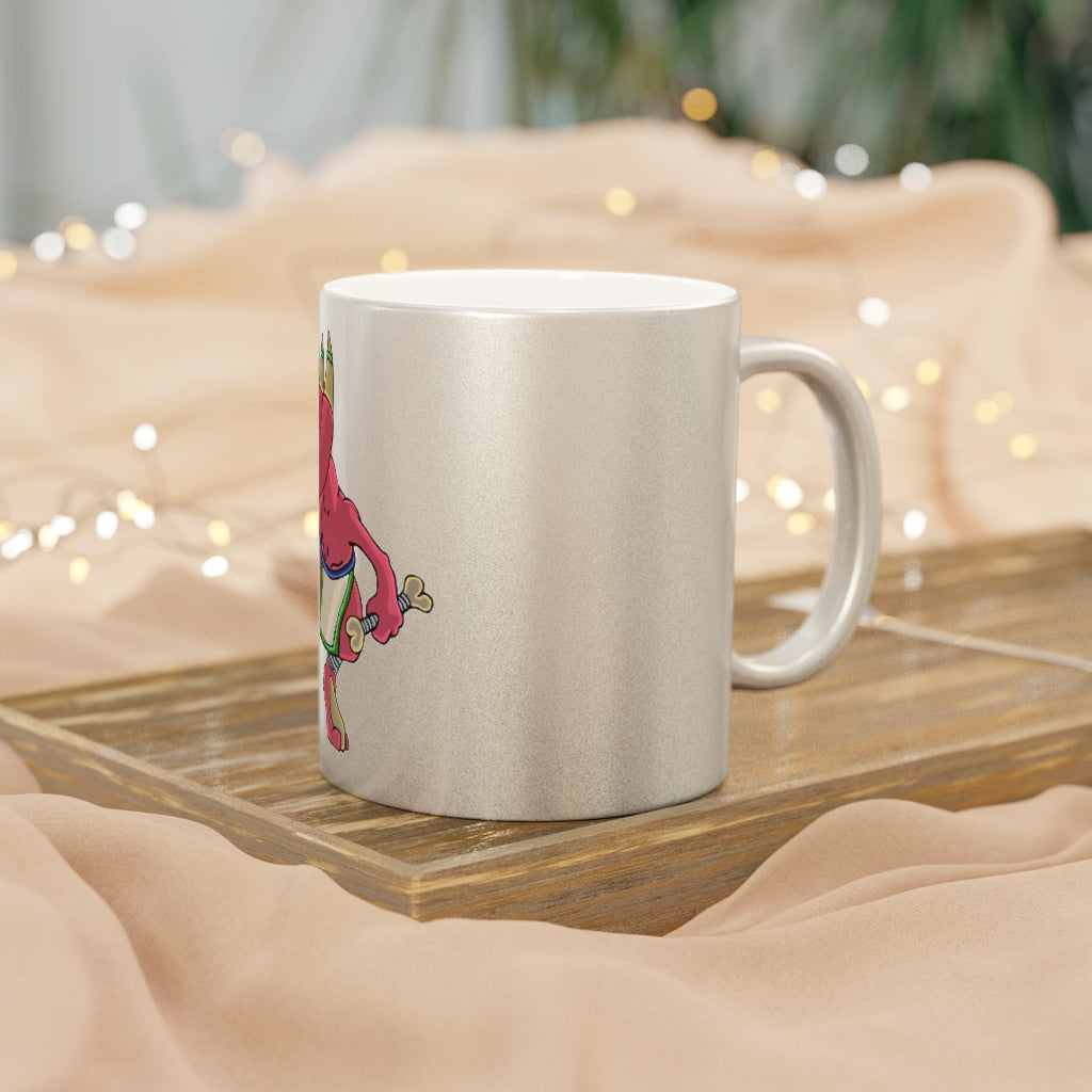 Bonegar Metallic Mug in Gold and Silver finishes, showcasing personalized designs and a comfortable C-handle.