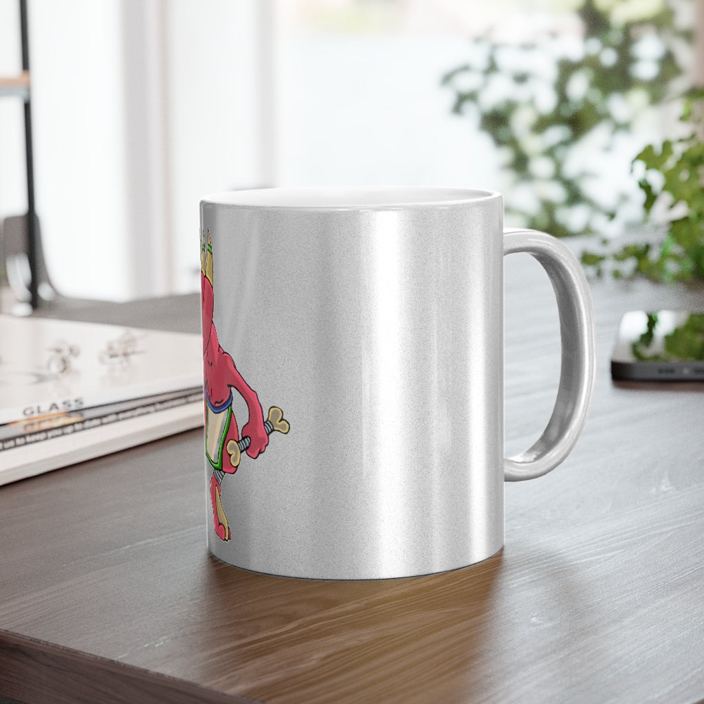 Bonegar Metallic Mug in Gold and Silver finishes, showcasing personalized designs and a comfortable C-handle.