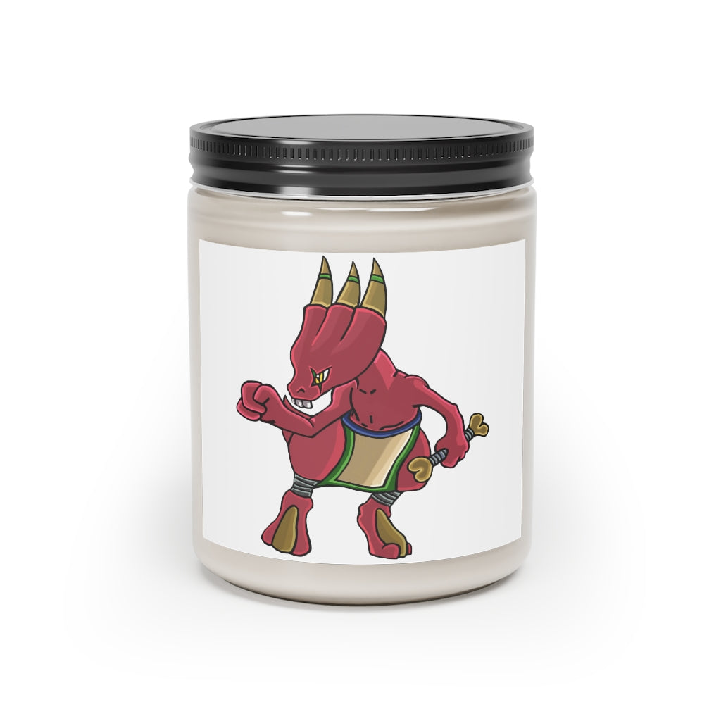 Bonegar Scented Candle in glass container, featuring Cinnamon Stick and Vanilla fragrances, hand-poured with vegan soy coconut wax.