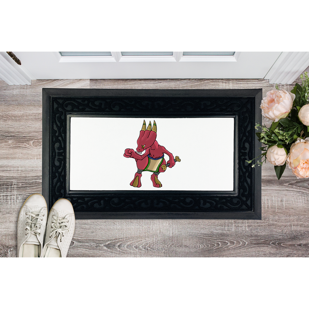 Bonegar Sublimation Heavy Duty Door Mat featuring a removable printable fabric center and a non-slip rubber base, designed for durability and style.