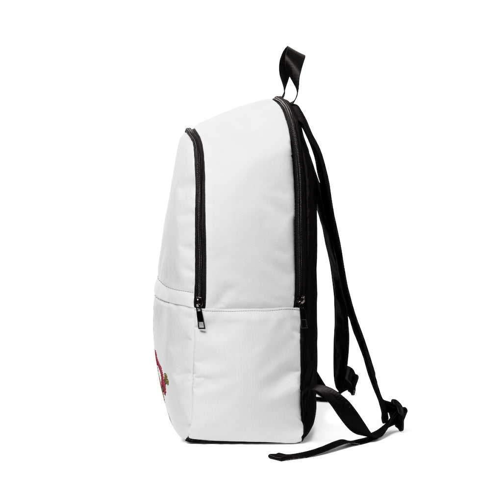 Bonegar Unisex Fabric Backpack in soft nylon, featuring adjustable straps and a padded back panel, perfect for school and travel.