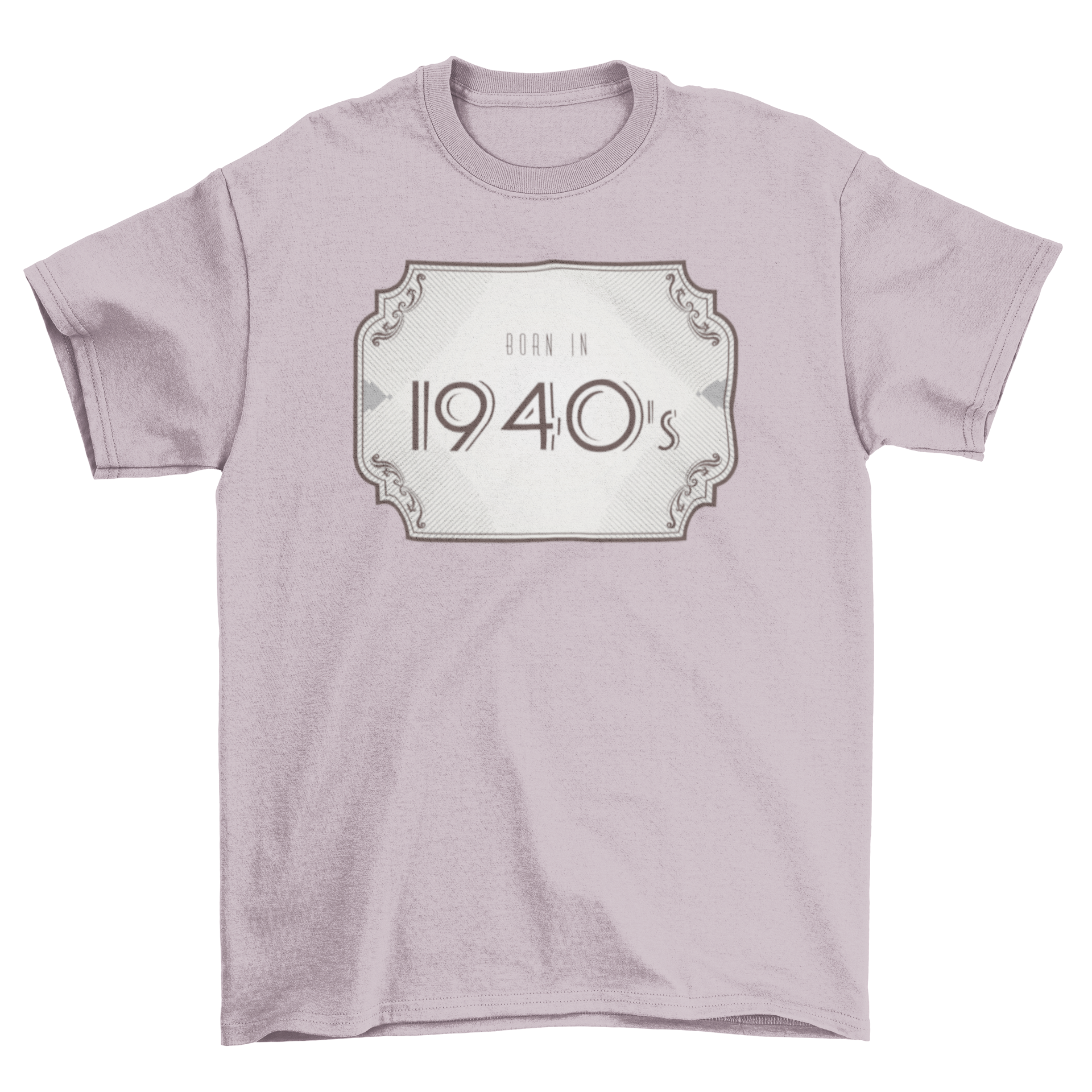 Born In 1940s T-shirt featuring a vintage badge design with lettering.