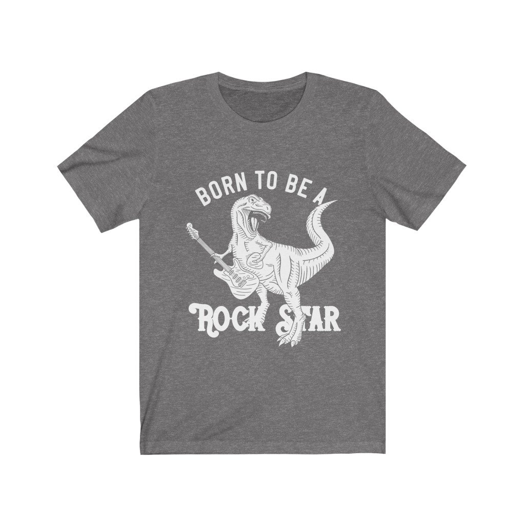 Born to be a Rock Star Lettering T-Shirt in soft cotton, featuring bold vinyl print and a unisex design.