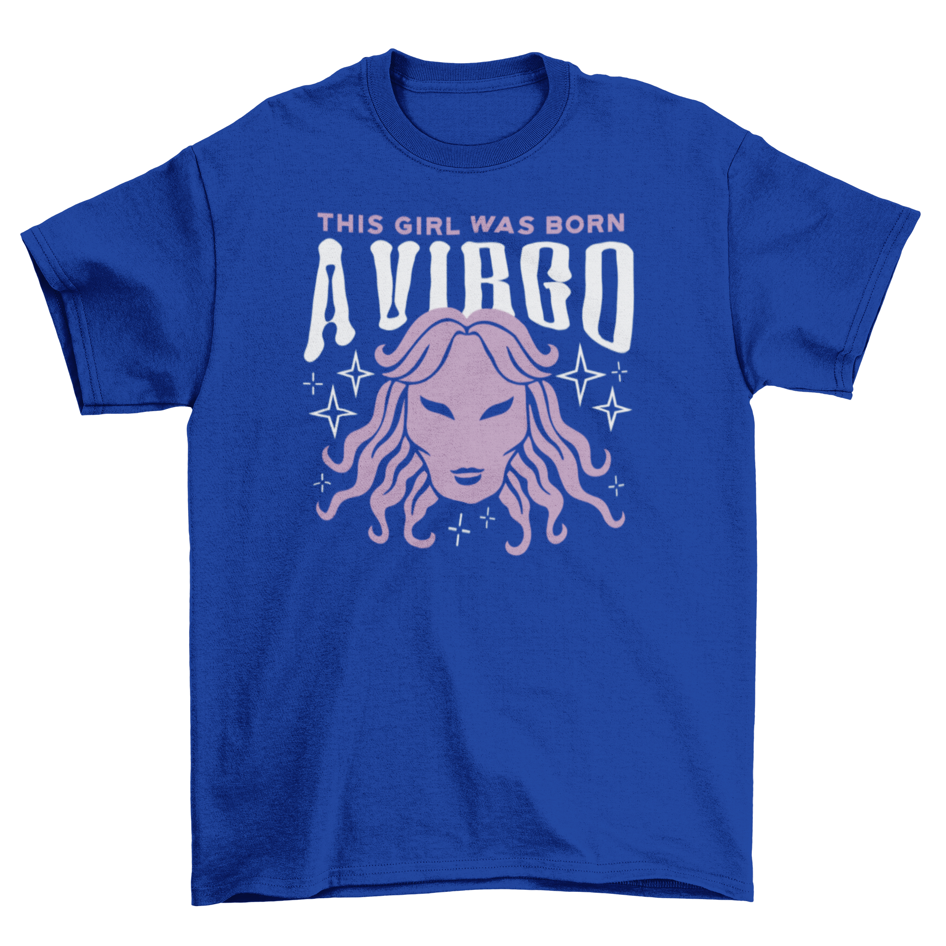 Born Virgo Girl T-shirt featuring zodiac illustration and quote, stylish and comfortable.