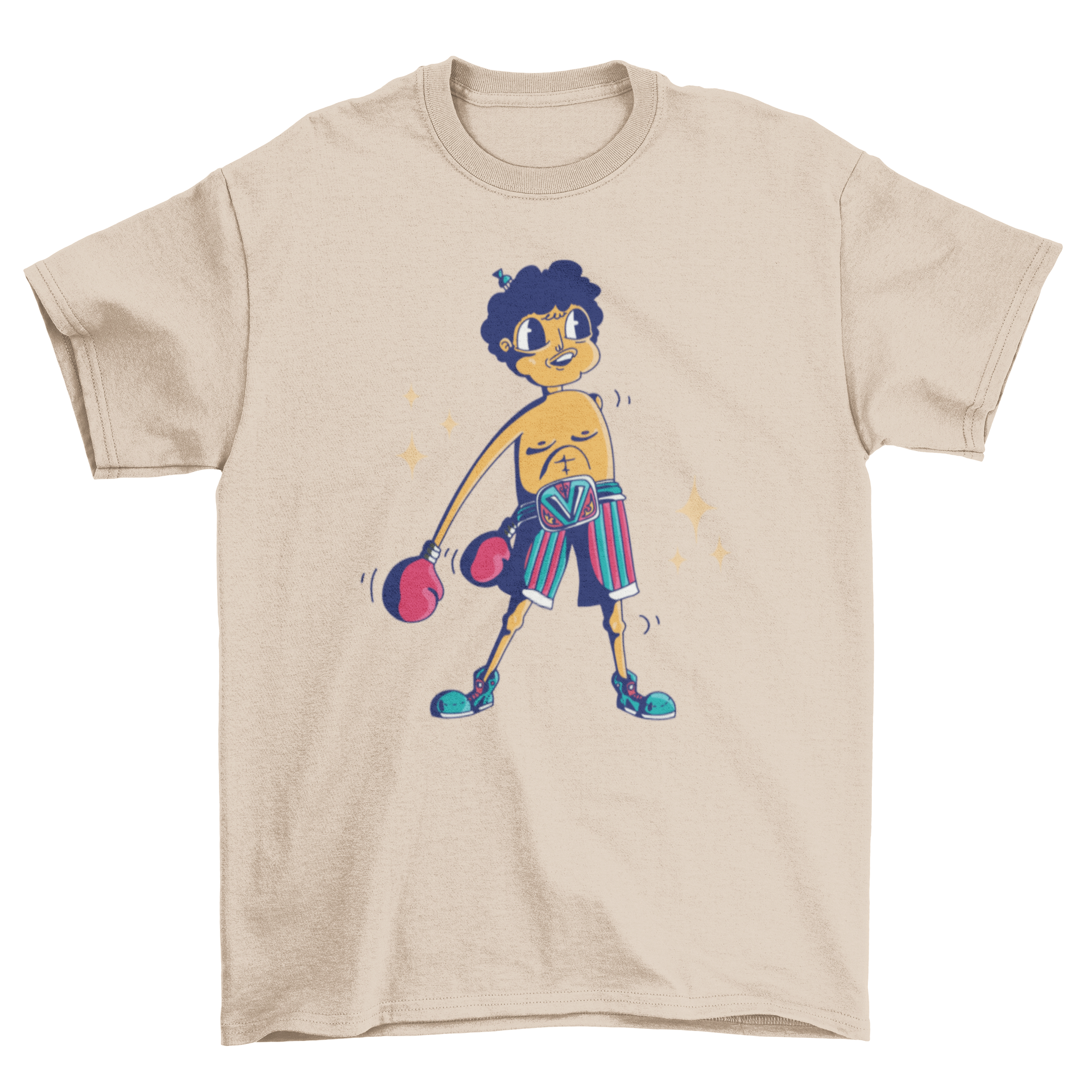 A humorous t-shirt design featuring a male boxer performing the floss dance move, showcasing a playful and fun style.